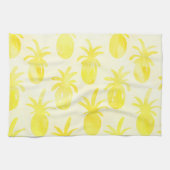 Linge De Cuisine Aquarelle d'ananas jaune (Horizontal)