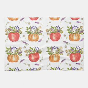 Linge De Cuisine Aquarelle d'automne, Composition transparente.