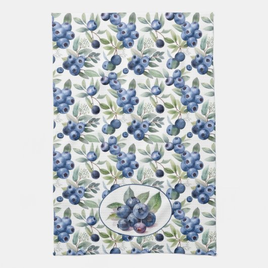 Linge De Cuisine Aquarelle de bleuets mignons (Vertical)