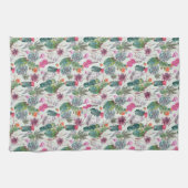 Linge De Cuisine Aquarelle de bois exotique Cactus et Motif succule (Horizontal)