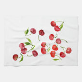 Linge De Cuisine Aquarelle de cerises rouges (Horizontal)