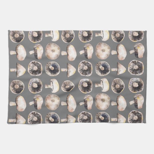Linge De Cuisine Aquarelle de champignon (Horizontal)