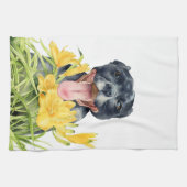 Linge De Cuisine Aquarelle de chien de Terrier de pitbull (Horizontal)