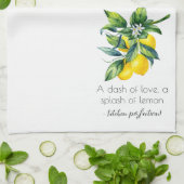 Linge De Cuisine Aquarelle de citron (Plié)