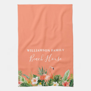 Linge De Cuisine Aquarelle de Coral Floral House