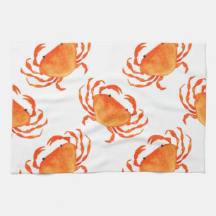 Linge De Cuisine Aquarelle de crabe : Motif Arrière - plan blanc
