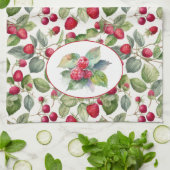 Linge De Cuisine Aquarelle de framboises mignonnes (Plié)