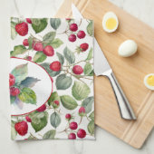 Linge De Cuisine Aquarelle de framboises mignonnes (Quart Plié)