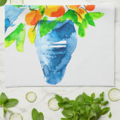 Linge De Cuisine Aquarelle de fruits d'art kumquat orange (Plié)
