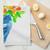 Linge De Cuisine Aquarelle de fruits d'art kumquat orange (Quart Plié)