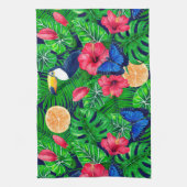 Linge De Cuisine Aquarelle de jardin toucan et tropical (Vertical)