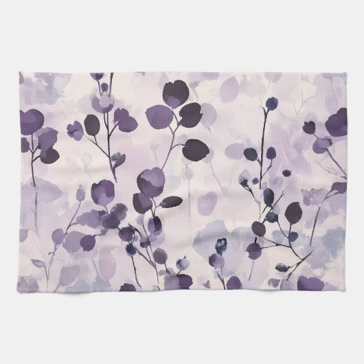 Linge De Cuisine Aquarelle de lavande Eucalyptus Floral (Horizontal)