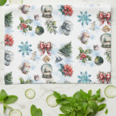 Linge De Cuisine Aquarelle de Noël (Plié)