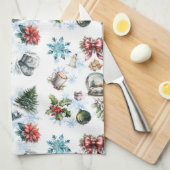 Linge De Cuisine Aquarelle de Noël (Quart Plié)