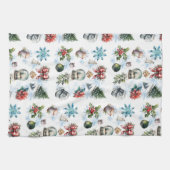 Linge De Cuisine Aquarelle de Noël (Horizontal)