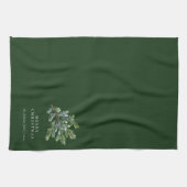 Linge De Cuisine Aquarelle de Noël simple Vert (Horizontal)