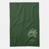 Linge De Cuisine Aquarelle de Noël simple Vert (Vertical)