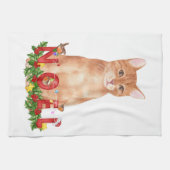 Linge De Cuisine Aquarelle de Noël Tabby Cat (Horizontal)