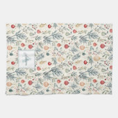 Linge De Cuisine Aquarelle de Noël Vert esthétique (Horizontal)