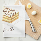 Linge De Cuisine Aquarelle de pâtisserie de feuille de ille (Quart Plié)