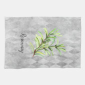 Linge De Cuisine Aquarelle de romarin (Horizontal)