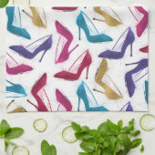 Linge De Cuisine Aquarelle de talons haute or moderne (Plié)