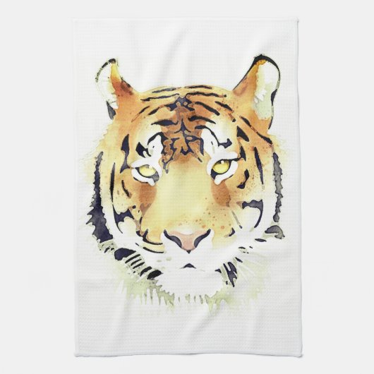 Linge De Cuisine Aquarelle de tigre (Vertical)