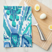 Linge De Cuisine Aquarelle de tribal de frange d'Ikat d'Aqua (Quart Plié)
