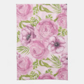 Linge De Cuisine Aquarelle des fleurs de pivoine et d'anémone (Vertical)