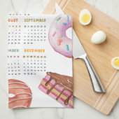 Linge De Cuisine Aquarelle Dessert Donut 2026 Calendrier (Quart Plié)
