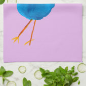 Linge De Cuisine Aquarelle d'oiseau bleu (Plié)