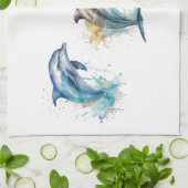 Linge De Cuisine Aquarelle Dolphin Trio (Plié)