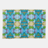 Linge De Cuisine Aquarelle dorée bleue (Horizontal)