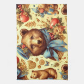 Linge De Cuisine Aquarelle d'ours Vintage (Vertical)