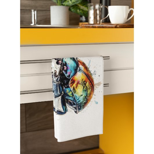 Linge De Cuisine Aquarelle du coléoptère iridescendant