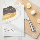 Linge De Cuisine Aquarelle Éclair au Chocolat (Quart Plié)
