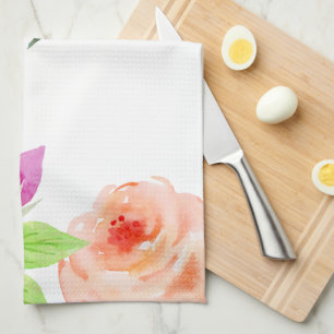 Linge De Cuisine Aquarelle élégante florale
