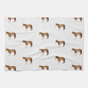 Linge De Cuisine Aquarelle équestre Paint Horse américain
