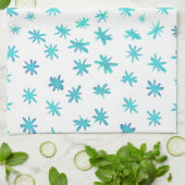 Linge De Cuisine Aquarelle étoile - turquoise (Plié)