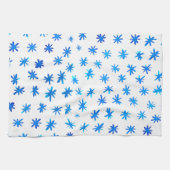 Linge De Cuisine Aquarelle étoilée - bleu (Horizontal)