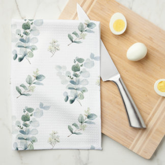 Linge De Cuisine Aquarelle eucalyptus feuilles