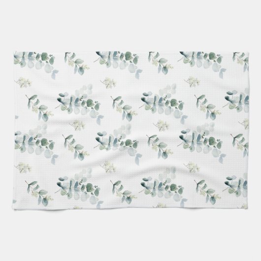 Linge De Cuisine Aquarelle eucalyptus feuilles (Horizontal)