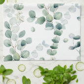 Linge De Cuisine Aquarelle eucalyptus feuilles (Plié)