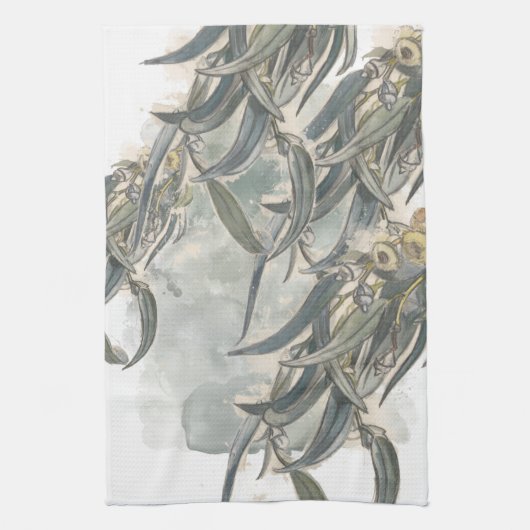 Linge De Cuisine Aquarelle Eucalyptus Verdure Feuille (Vertical)