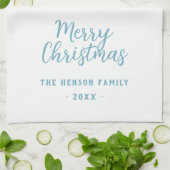 Linge De Cuisine Aquarelle festive Joyeux Arbre de Noël Artistique (Plié)