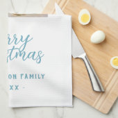 Linge De Cuisine Aquarelle festive Joyeux Arbre de Noël Artistique (Quart Plié)