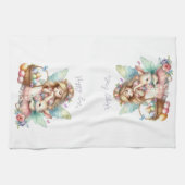 Linge De Cuisine Aquarelle Fleur de printemps de Pâques (Horizontal)