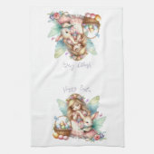 Linge De Cuisine Aquarelle Fleur de printemps de Pâques (Vertical)