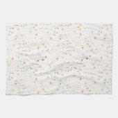 Linge De Cuisine Aquarelle fleur sauvage rose pâle (Horizontal)