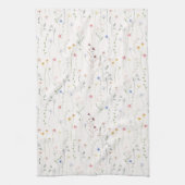 Linge De Cuisine Aquarelle fleur sauvage rose pâle (Vertical)